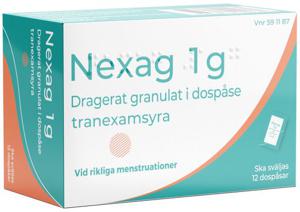 Nexag, dragerat granulat i dospåse 1 g, 12 doser produkt bild