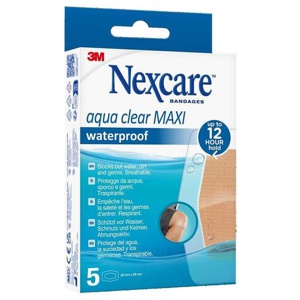 Nexcare Aqua Clear maxi waterproof 6x8,8 cm, 5 St Pflaster Produktbild