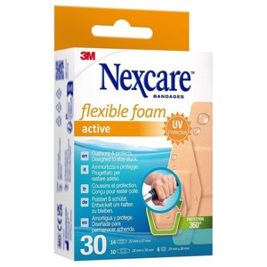 Nexcare flexible foam active strips 3 Größen, 30 St Pflaster Produktbild