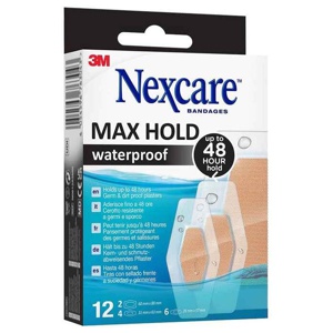 Nexcare Max Hold waterproof Pflasterstrips 3 Grö., 12 St Pflaster Produktbild