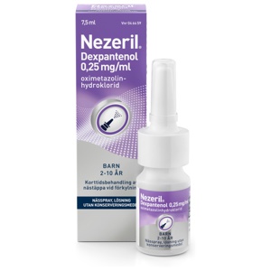 Nezeril Dexpantenol, nässpray, lösning 0,25 mg/ml, 7,5 ml produkt bild