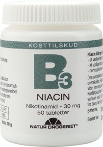 Niacin Nikotinamid tabletter 50 stk. produktbillede