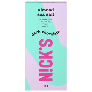 Nicks Milk Chocolate, Almond Sea Salt, 75 g produkt bild