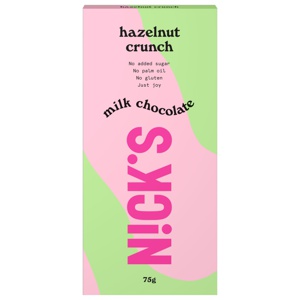 Nicks Milk Chocolate Hazelnut Crunch 75 g produkt bild