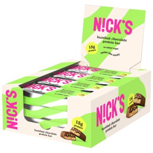 Nicks Protein Bar Hasselnød chokolade 12-pak produktbillede