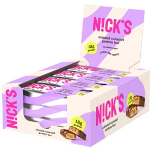Nicks Protein Bar Mandelkaramel 12-pak produktbillede