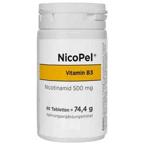 NicoPel Nicotinamid 500mg Vitamin B3 60 St Kapseln Produktbild