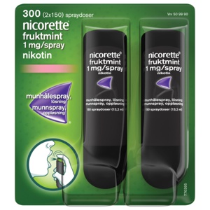 Nicorette 1 mg/dose munnspray fruktmint 2x150 doser produktbilde