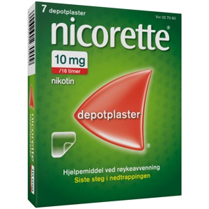 Nicorette 10 mg/16 timer depotplaster 7 stk produktbilde