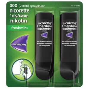 Nicorette 1mg/dose munnspray freshmint 2x150 doser produktbilde