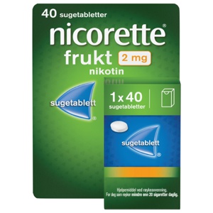 Nicorette 2 mg sugetabletter frukt 40 stk produktbilde