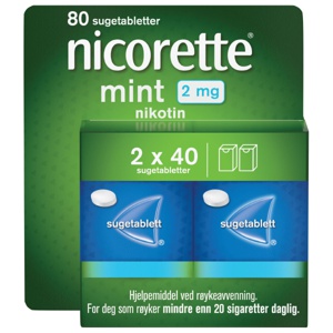Nicorette 2 mg sugetabletter mint 2x40 stk produktbilde