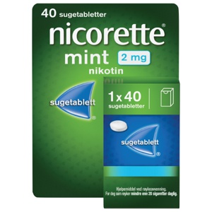 Nicorette 2 mg sugetabletter mint 40 stk produktbilde