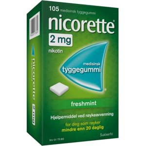 Nicorette 2 mg tyggegummi freshmint 105 stk produktbilde