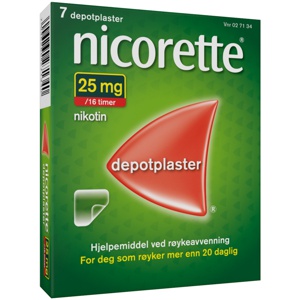 Nicorette 25 mg/16 timer depotplaster 7 stk produktbilde