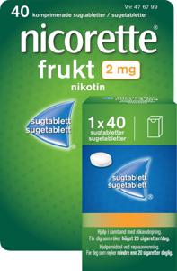 Nicorette Frukt sugtablett 2mg, 40 st produkt bild
