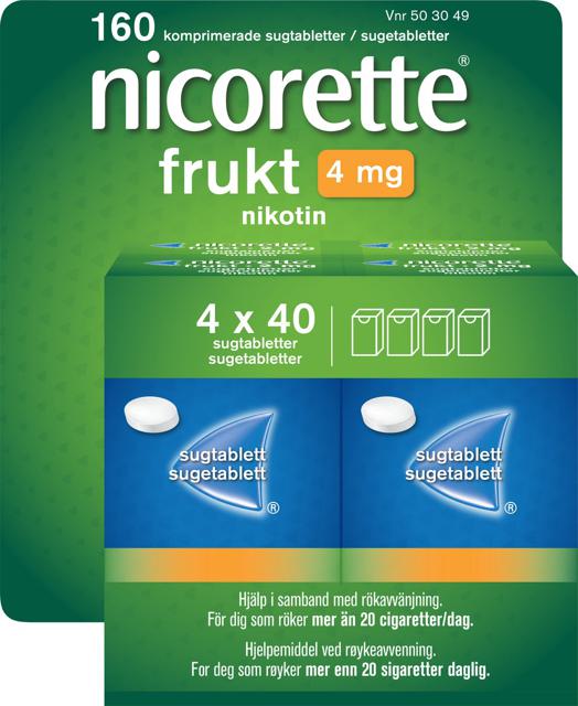 Nicorette Frukt Sugtablett 4 mg 160 st