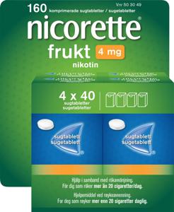 Nicorette Frukt Sugtablett 4 mg 160 st produkt bild