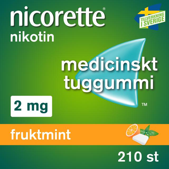 Nicorette Fruktmint, medicinskt tuggummi 2 mg 210 st