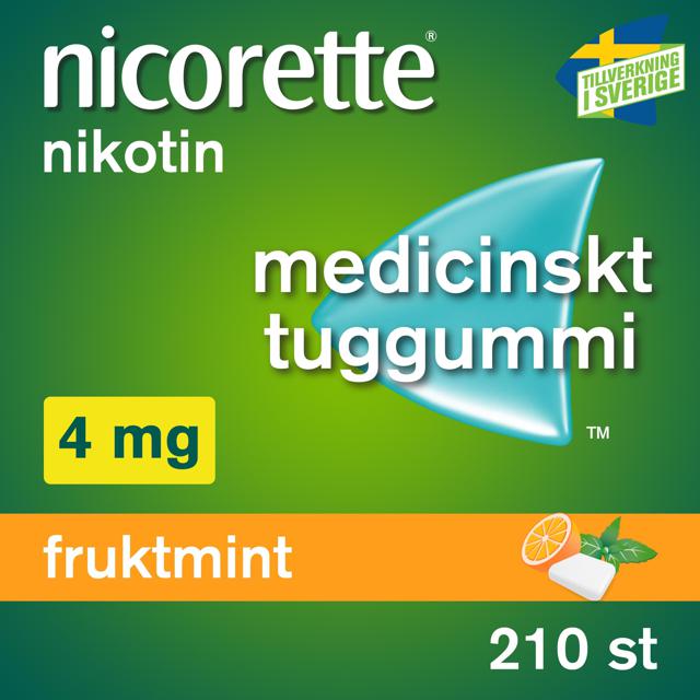 Nicorette Fruktmint, medicinskt tuggummi 4 mg 210 st