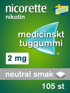 Nicorette, medicinskt tuggummi 2 mg 105 st produkt bild