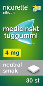 Nicorette, medicinskt tuggummi 4 mg 30 st produkt bild