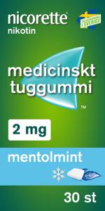 Nicorette Mentolmint, medicinskt tuggummi 2 mg 30 st produkt bild