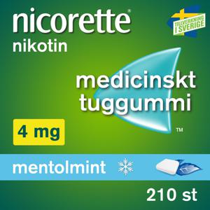 Nicorette Mentolmint, medicinskt tuggummi 4 mg 210 st produkt bild