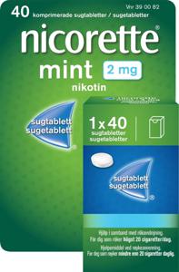 Nicorette Mint sugtablett 2mg, 40 st produkt bild
