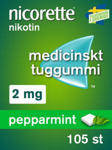 Nicorette Pepparmint, medicinskt tuggummi 2 mg 105 st produkt bild