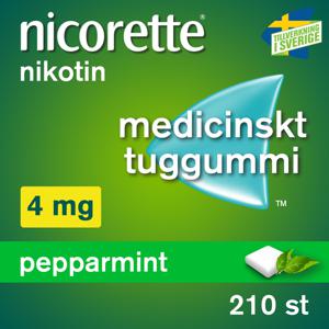 Nicorette Pepparmint, medicinskt tuggummi 4 mg 210 st produkt bild