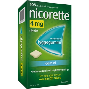 Nicorette Tyggegummi 4 mg Icemint 105 stk produktbilde