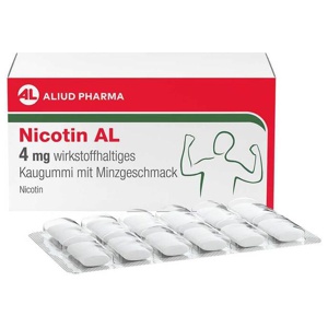 Nicotin AL 4 mg wirkstoffhaltiges Kaugummi mit Minzgeschmack, 204 St Kaugummi Produktbild