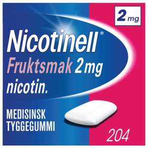 Nicotinell 2 mg tyggegummi frukt 204 stk produktbilde