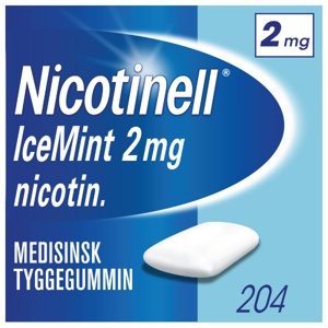 Nicotinell 2 mg tyggegummi icemint 204 stk produktbilde