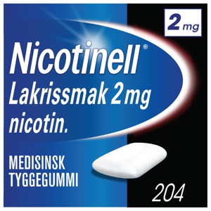 Nicotinell 2 mg tyggegummi lakris 204 stk produktbilde