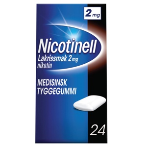 Nicotinell 2 mg tyggegummi lakris 24 stk produktbilde