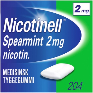Nicotinell 2 mg tyggegummi spearmint 204 stk produktbilde