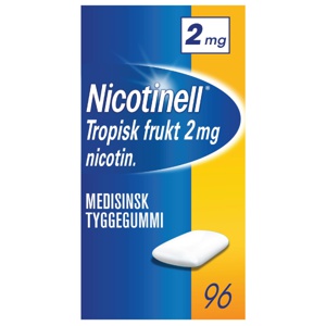 Nicotinell 2 mg tyggegummi tropisk frukt 96 stk produktbilde