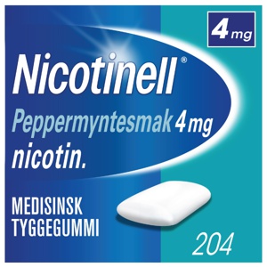 Nicotinell 4 mg tyggegummi peppermynte 204 stk produktbilde