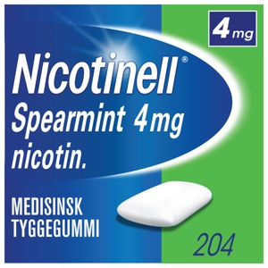 Nicotinell 4 mg tyggegummi spearmint 204 stk produktbilde