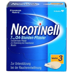 NICOTINELL 7 mg / 24-Stunden- Nikotinpflaster, Pflasterstärke Leicht (3), 30 St Pflaster transdermal Produktbild