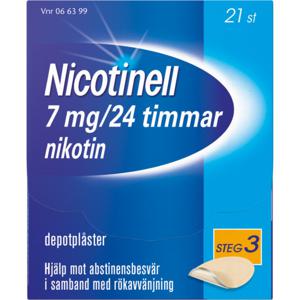 Nicotinell, depotplåster 7 mg/24 timmar, 21 st produkt bild