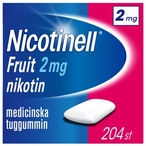 Nicotinell Fruit, medicinskt tuggummi 2 mg, 204 st produkt bild