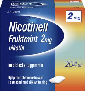 Nicotinell Fruktmint Medicinskt tuggummi 2mg 204 st produkt bild