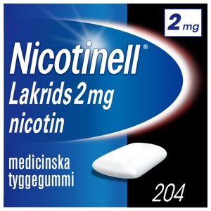 Nicotinell Lakrits medicinskt tuggummi 2 mg 204 st produkt bild