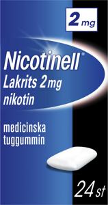 Nicotinell Lakrits 2mg Nikotin Medicinska tuggummin 24 st produkt bild