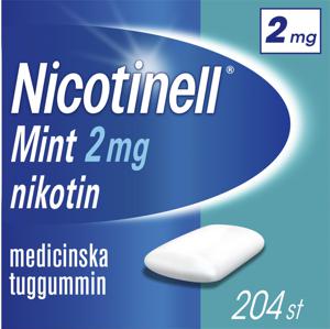 Nicotinell Mint medicinskt tuggummi 2 mg 204 st produkt bild