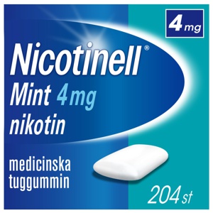 Nicotinell Mint 4mg Nikotin Medicinska tuggummin 204 st produkt bild