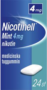 Nicotinell Mint 4mg Nikotin MedicinskaTuggummin 24 st produkt bild